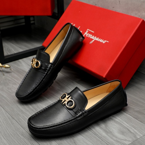 Replica Salvatore Ferragamo Leather Shoes For Men #1266623 $72.00 USD for Wholesale