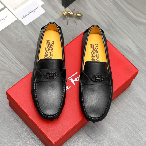 Replica Salvatore Ferragamo Leather Shoes For Men #1266624 $72.00 USD for Wholesale