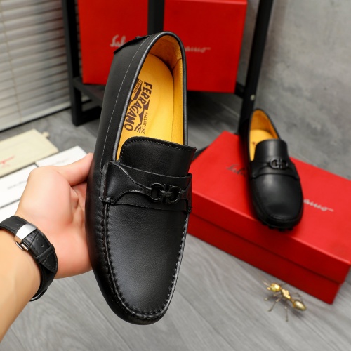 Replica Salvatore Ferragamo Leather Shoes For Men #1266624 $72.00 USD for Wholesale