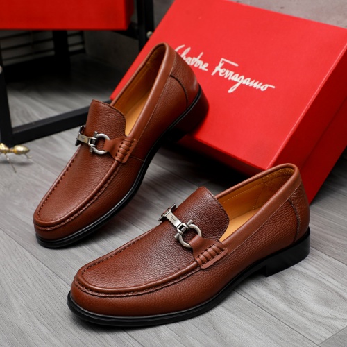 Wholesale Salvatore Ferragamo Leather Shoes For Men #1266628 $85.00 USD, Wholesale Quality Replica Salvatore Ferragamo Leather Shoes