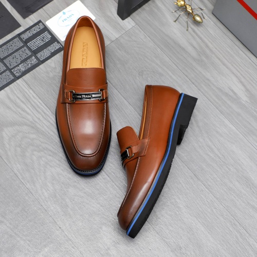 Replica Prada Leather Shoes For Men #1266637 $92.00 USD for Wholesale