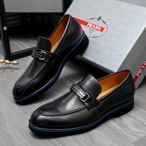 Wholesale Prada Leather Shoes For Men #1266638 $92.00 USD, Wholesale Quality Replica Prada Leather Shoes