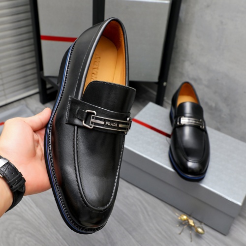 Replica Prada Leather Shoes For Men #1266638 $92.00 USD for Wholesale