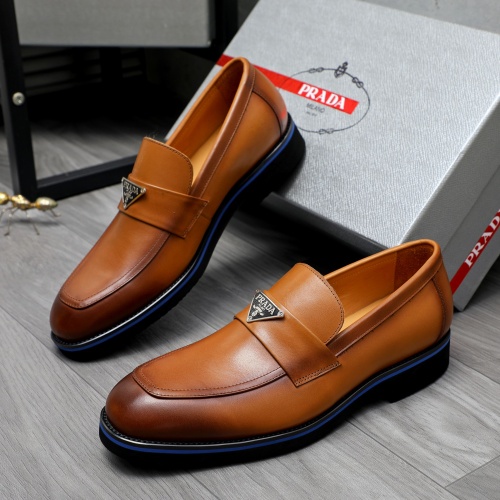 Wholesale Prada Leather Shoes For Men #1266639 $92.00 USD, Wholesale Quality Replica Prada Leather Shoes