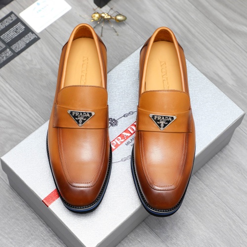 Replica Prada Leather Shoes For Men #1266639 $92.00 USD for Wholesale