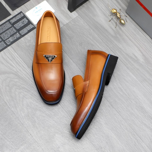 Replica Prada Leather Shoes For Men #1266639 $92.00 USD for Wholesale