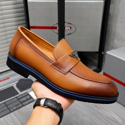 Replica Prada Leather Shoes For Men #1266639 $92.00 USD for Wholesale