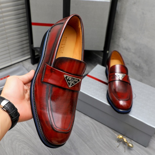 Replica Prada Leather Shoes For Men #1266640 $92.00 USD for Wholesale