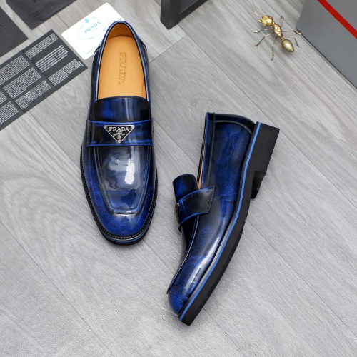 Replica Prada Leather Shoes For Men #1266641 $92.00 USD for Wholesale