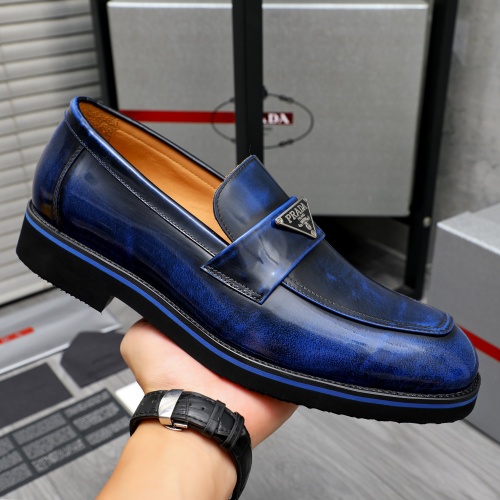 Replica Prada Leather Shoes For Men #1266641 $92.00 USD for Wholesale