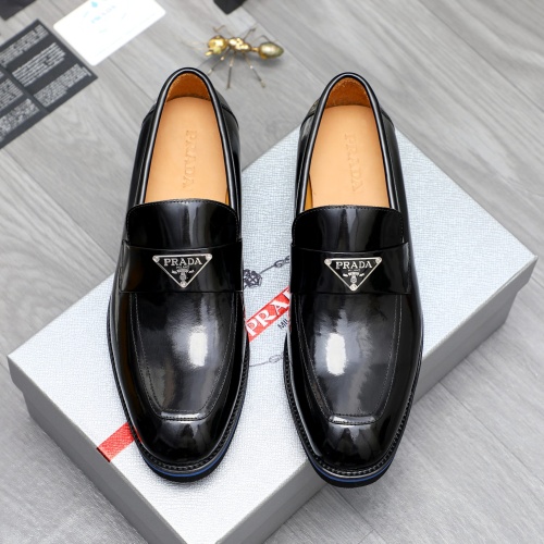 Replica Prada Leather Shoes For Men #1266642 $92.00 USD for Wholesale