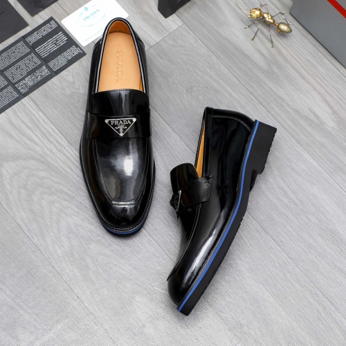 Replica Prada Leather Shoes For Men #1266642 $92.00 USD for Wholesale