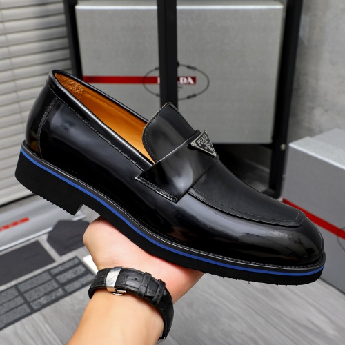 Replica Prada Leather Shoes For Men #1266642 $92.00 USD for Wholesale