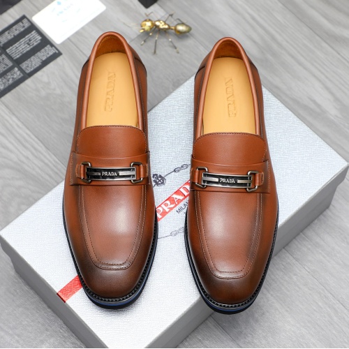 Replica Prada Leather Shoes For Men #1266644 $92.00 USD for Wholesale