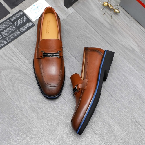 Replica Prada Leather Shoes For Men #1266644 $92.00 USD for Wholesale