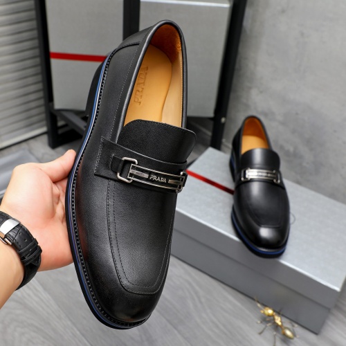 Replica Prada Leather Shoes For Men #1266645 $92.00 USD for Wholesale