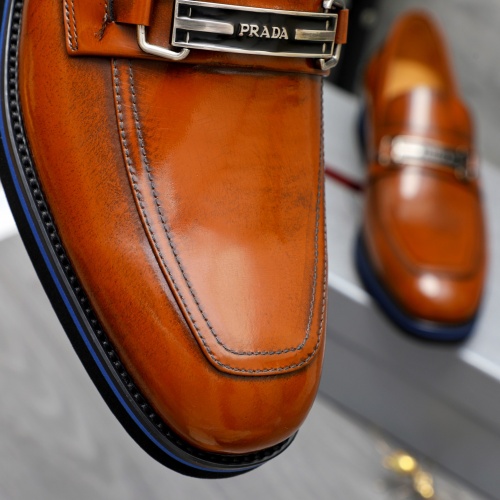 Replica Prada Leather Shoes For Men #1266646 $92.00 USD for Wholesale