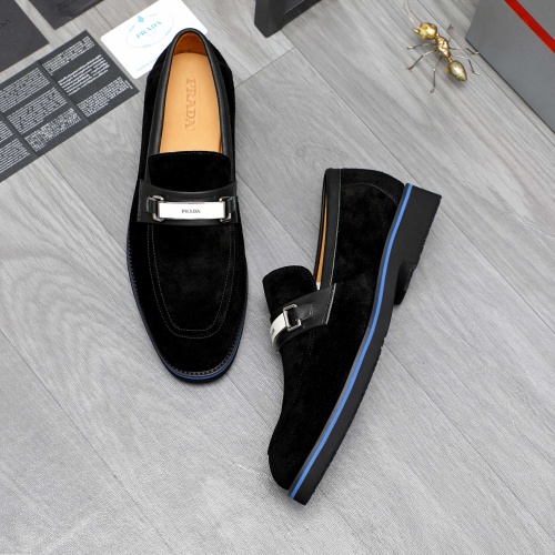 Wholesale Prada Leather Shoes For Men #1266647 $92.00 USD, Wholesale Quality Replica Prada Leather Shoes