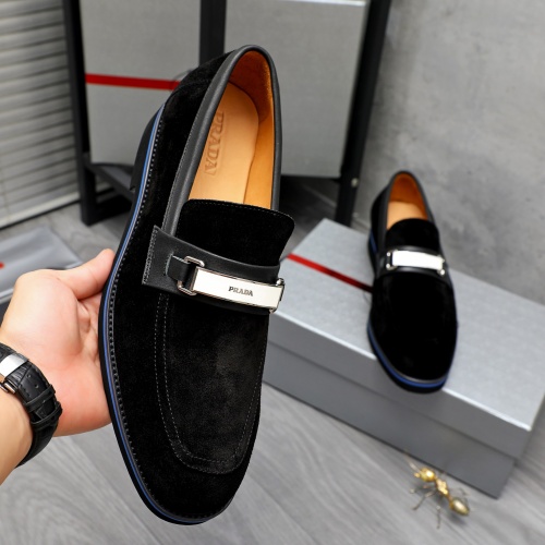 Replica Prada Leather Shoes For Men #1266647 $92.00 USD for Wholesale