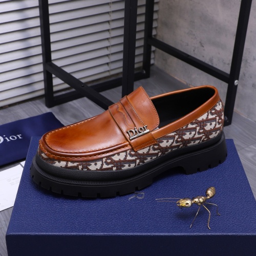 Replica Christian Dior Leather Shoes For Men #1266648 $88.00 USD for Wholesale