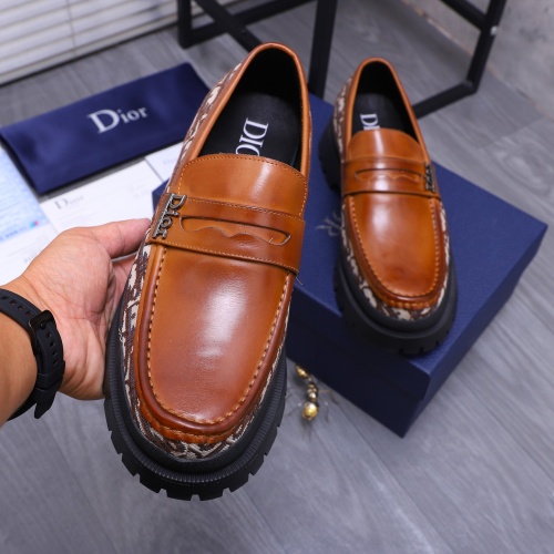 Replica Christian Dior Leather Shoes For Men #1266648 $88.00 USD for Wholesale