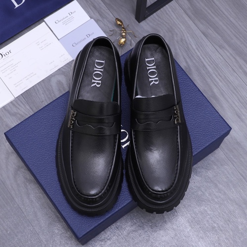 Replica Christian Dior Leather Shoes For Men #1266653 $88.00 USD for Wholesale