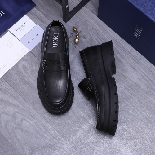 Replica Christian Dior Leather Shoes For Men #1266653 $88.00 USD for Wholesale