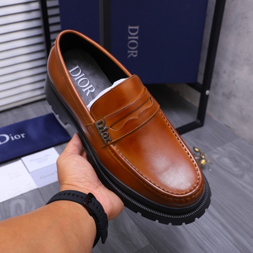 Replica Christian Dior Leather Shoes For Men #1266655 $88.00 USD for Wholesale