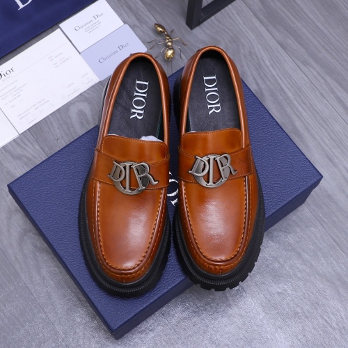 Replica Christian Dior Leather Shoes For Men #1266657 $88.00 USD for Wholesale