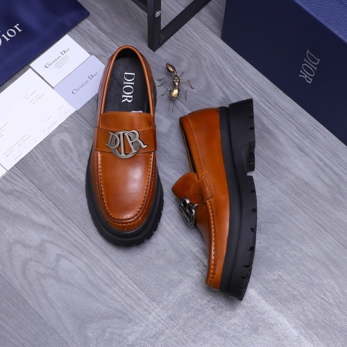 Replica Christian Dior Leather Shoes For Men #1266657 $88.00 USD for Wholesale