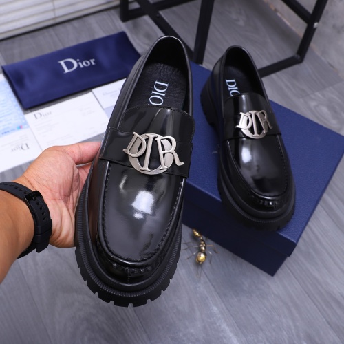 Replica Christian Dior Leather Shoes For Men #1266658 $88.00 USD for Wholesale