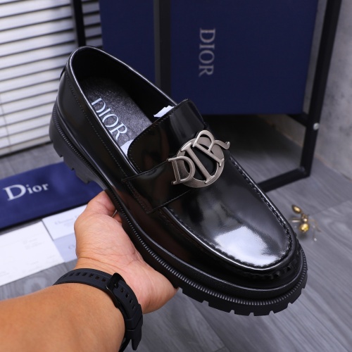 Replica Christian Dior Leather Shoes For Men #1266658 $88.00 USD for Wholesale