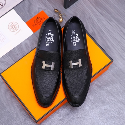 Replica Hermes Leather Shoes For Men #1266666 $82.00 USD for Wholesale