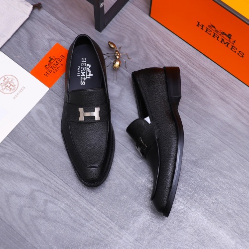 Replica Hermes Leather Shoes For Men #1266666 $82.00 USD for Wholesale