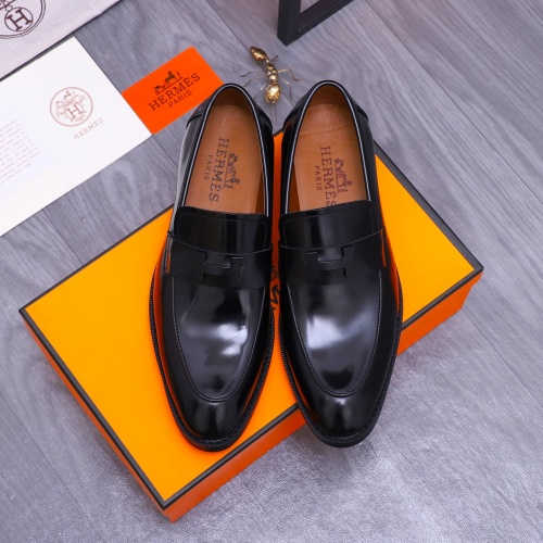 Replica Hermes Leather Shoes For Men #1266668 $82.00 USD for Wholesale