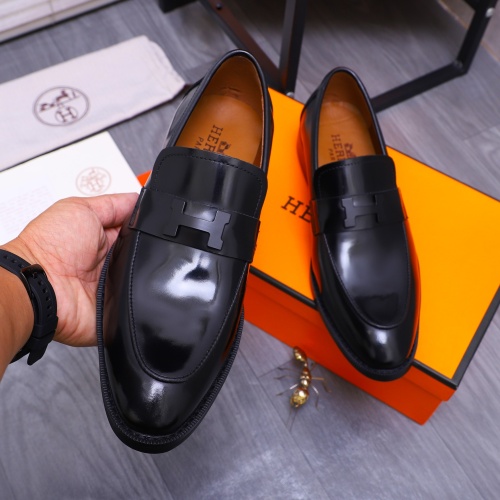 Replica Hermes Leather Shoes For Men #1266668 $82.00 USD for Wholesale