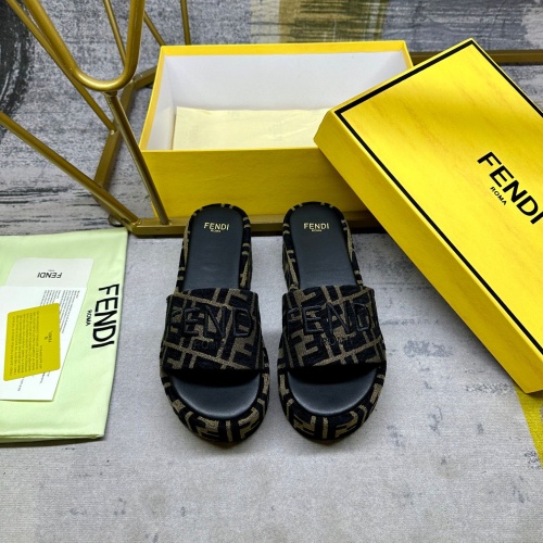 Replica Fendi Slippers For Women #1266828 $82.00 USD for Wholesale