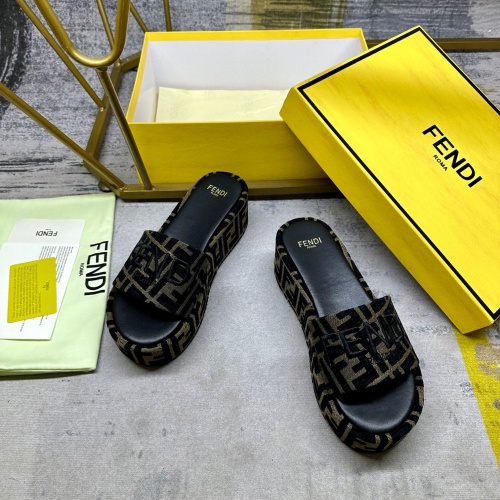 Replica Fendi Slippers For Women #1266828 $82.00 USD for Wholesale