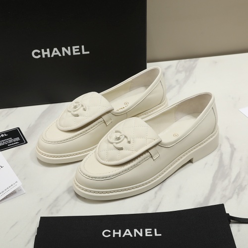 Wholesale Chanel Leather Shoes For Women #1266959 $92.00 USD, Wholesale Quality Replica Chanel Leather Shoes