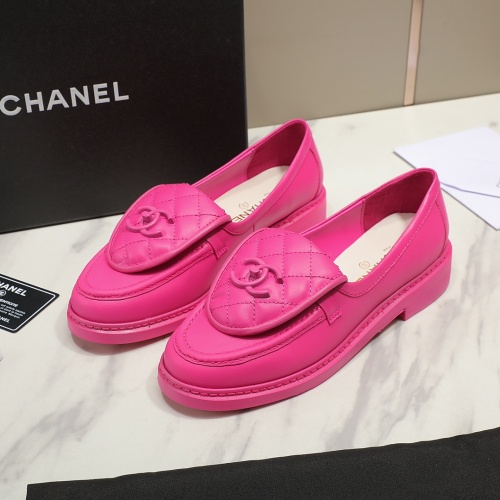 Wholesale Chanel Leather Shoes For Women #1266961 $92.00 USD, Wholesale Quality Replica Chanel Leather Shoes