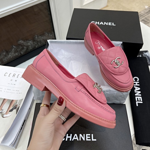 Replica Chanel Leather Shoes For Women #1266965 $92.00 USD for Wholesale