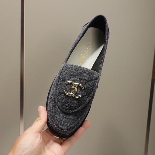 Replica Chanel Leather Shoes For Women #1266966 $92.00 USD for Wholesale