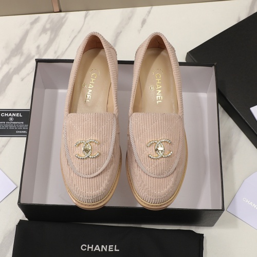 Replica Chanel Leather Shoes For Women #1266970 $92.00 USD for Wholesale