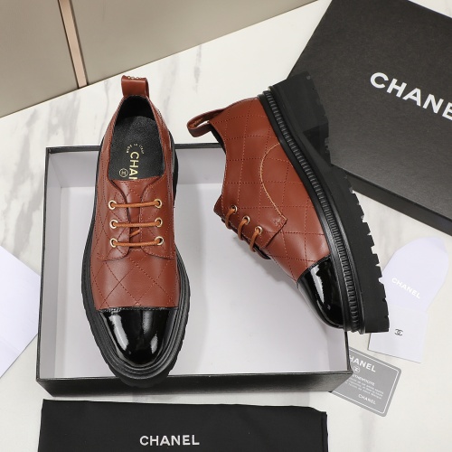 Replica Chanel Leather Shoes For Women #1266972 $100.00 USD for Wholesale