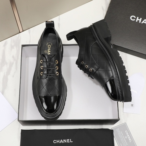 Replica Chanel Leather Shoes For Women #1266973 $100.00 USD for Wholesale