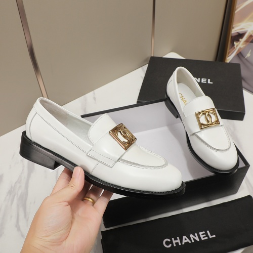 Replica Chanel Leather Shoes For Women #1266977 $98.00 USD for Wholesale