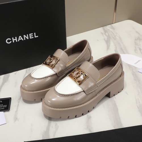 Wholesale Chanel Leather Shoes For Women #1266983 $102.00 USD, Wholesale Quality Replica Chanel Leather Shoes