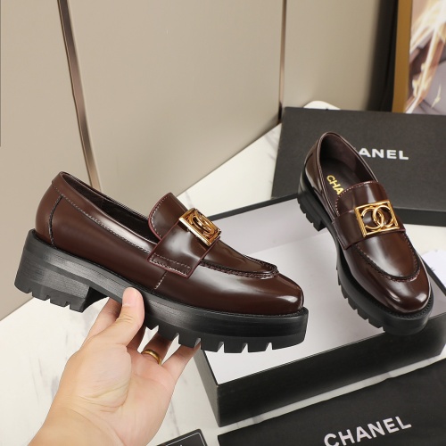 Replica Chanel Leather Shoes For Women #1266984 $102.00 USD for Wholesale