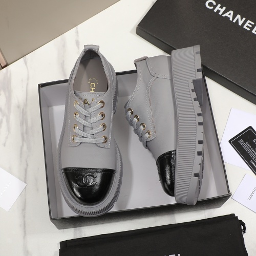 Wholesale Chanel Leather Shoes For Women #1266985 $98.00 USD, Wholesale Quality Replica Chanel Leather Shoes