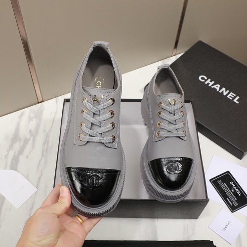 Replica Chanel Leather Shoes For Women #1266985 $98.00 USD for Wholesale